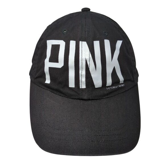 PINK Victoria's Secret Slideback Hat Black One Size Adjustable 6 Panel - Picture 1 of 9